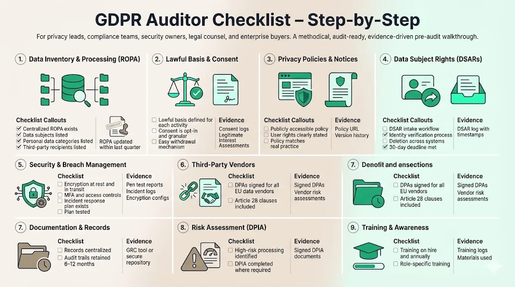 GDPR Auditor Checklist – Step-by-Step