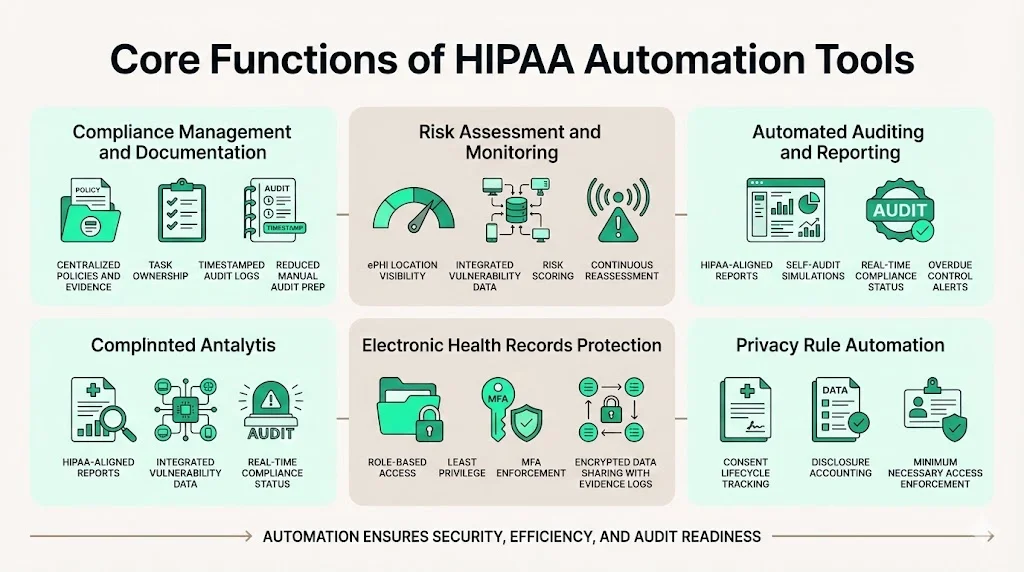 Core Functions of HIPAA Automation Tools