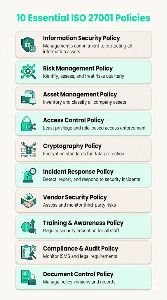 Core Policies Every ISO 27001 Programme Needs