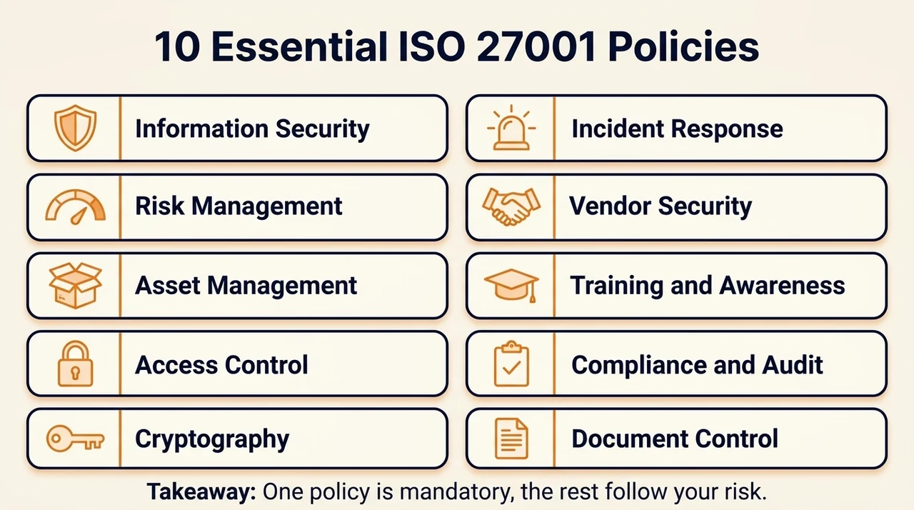 Core Policies Every ISO 27001 Programme Needs