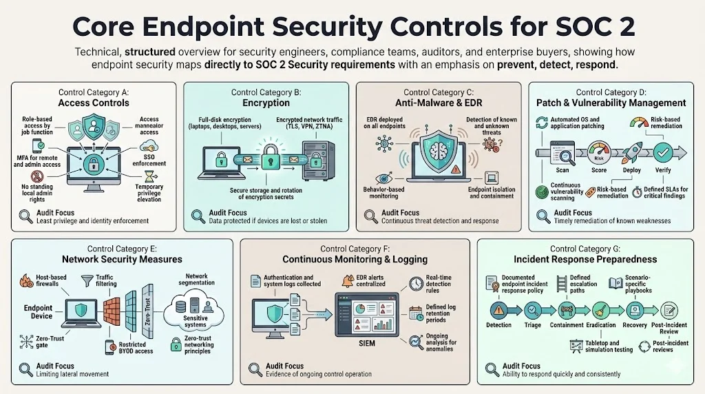 Core Endpoint Security Controls for SOC 2