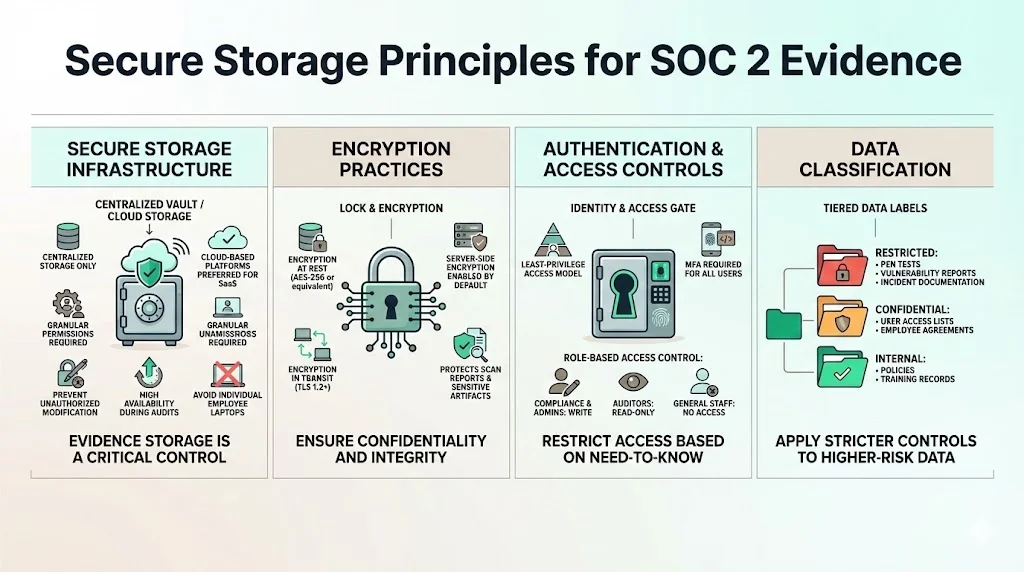 Secure Storage Principles for SOC 2 Evidence