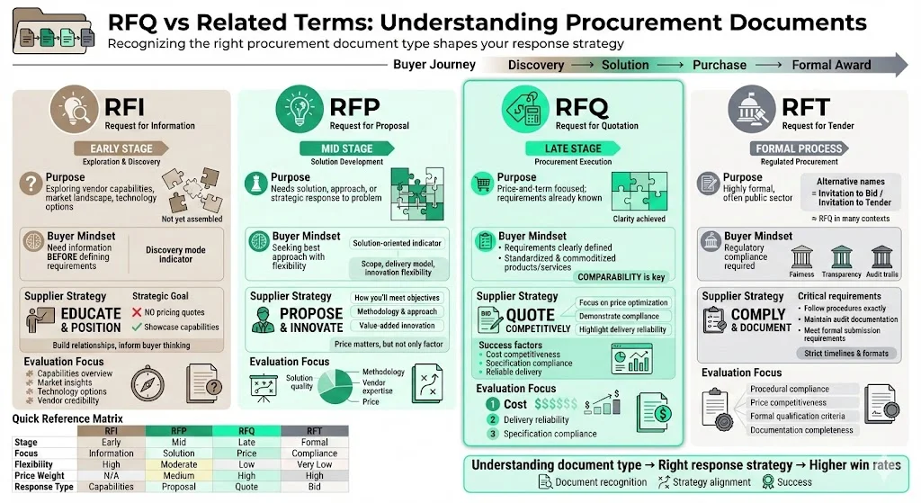 RFQ vs Related Terms (RFI, RFP, RFT)