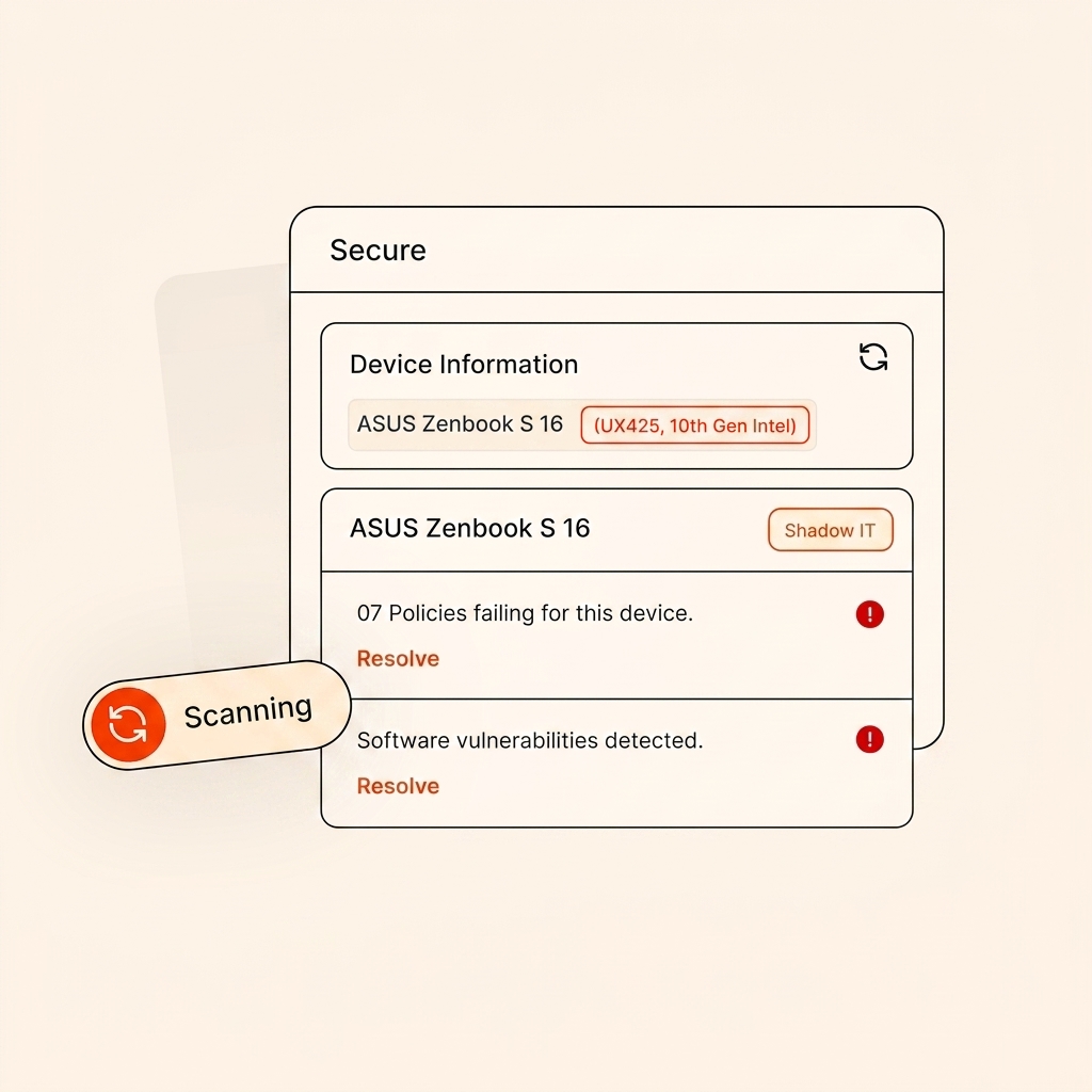 Secure module showing device inventory and compliance posture