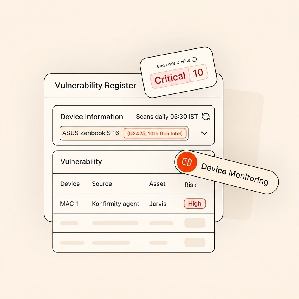 Auto-maintained vulnerability register with change history